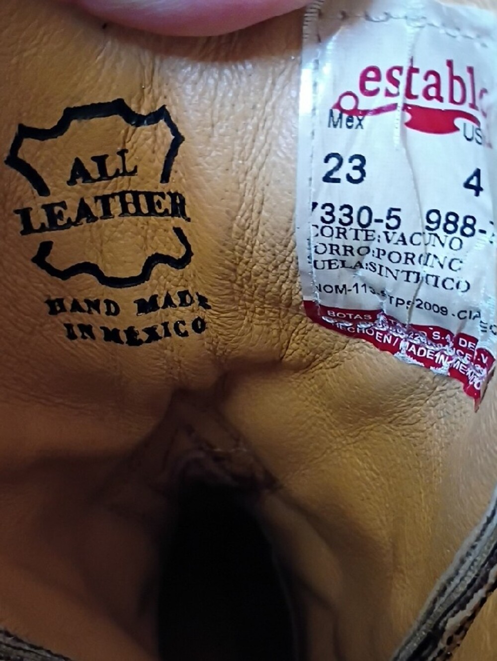 Establo Toddler Brown Leather Western Cowboy Boots Size 4 Embroidered - Picture 8 of 9